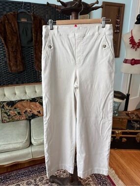 🤍 SPANX Wide Leg Cropped Pants Tall Large Pull On Stretch